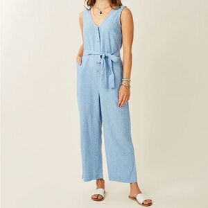 Carve Designs Bonfire Denim Wide Leg Jumpsuit Small